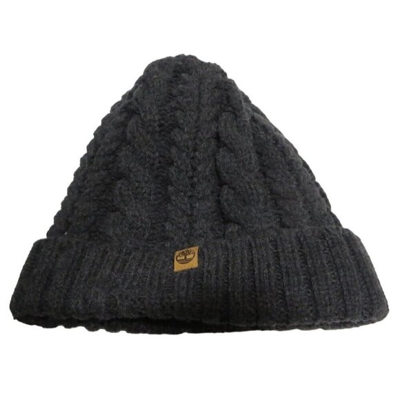 Timberland Prescott Gray Cable Knit Cap Fleece Lined Womens - Picture 1 of 7